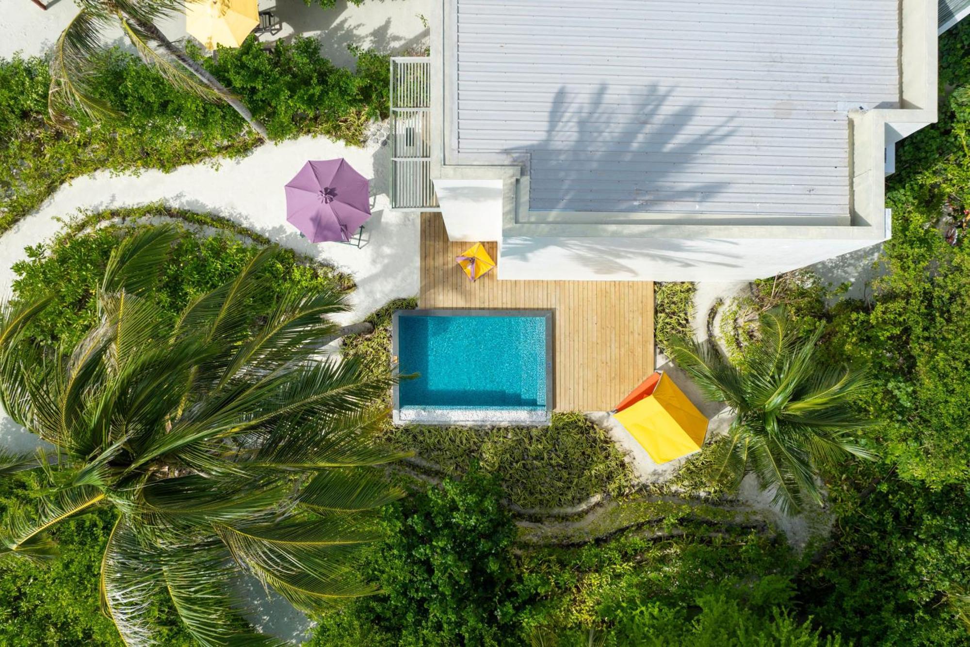 马尔代夫硬石酒店 Emboodhoo Lagoon 外观 照片 Villa 10, aerial view